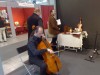 il MAndrea Noferini prova  il violoncello del quartetto